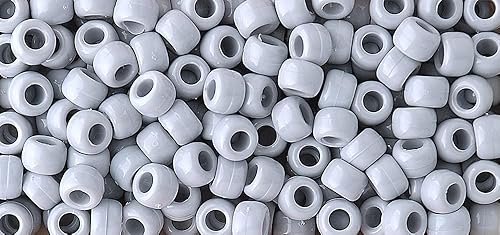 Miniatura 4 de The Beadery Cuentas de caballo de barril de 0.236 x 0.354 in, gris, pequeña, 900 unidades