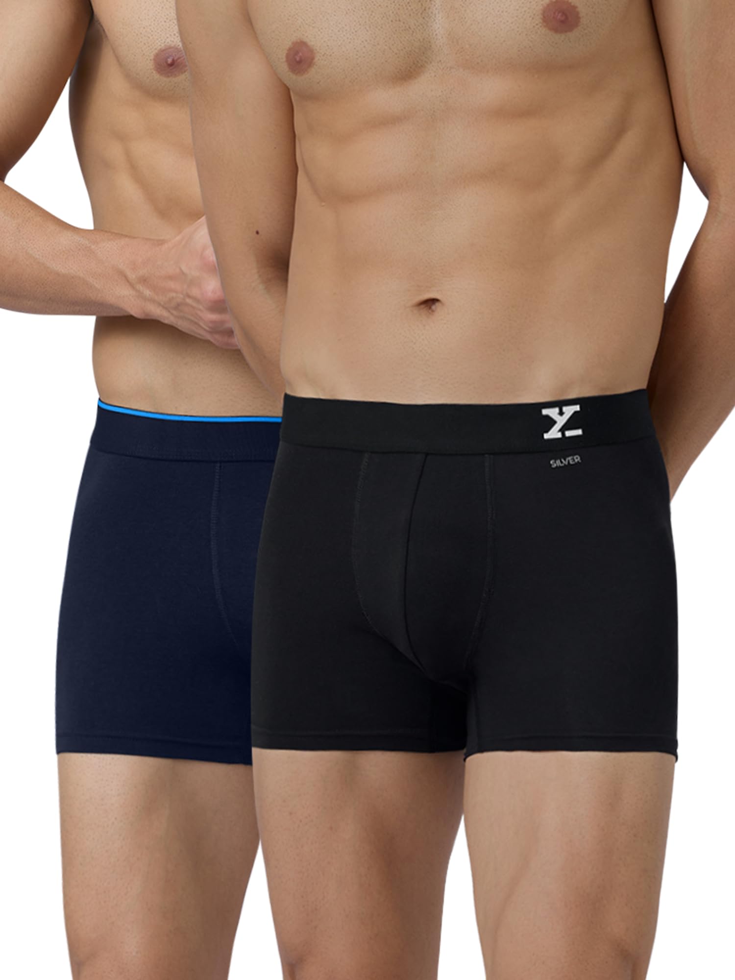 Men's Aero/Traq Super Combed Cotton Regular Fit Solid Antibacterial Trunks with No Marks Waistband (Pack of 2)