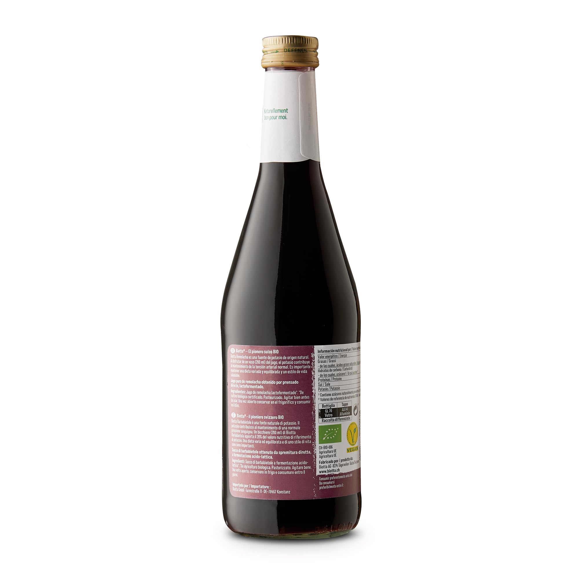 Biotta Jugo de Remolacha Puro 100% BIO 500 ml