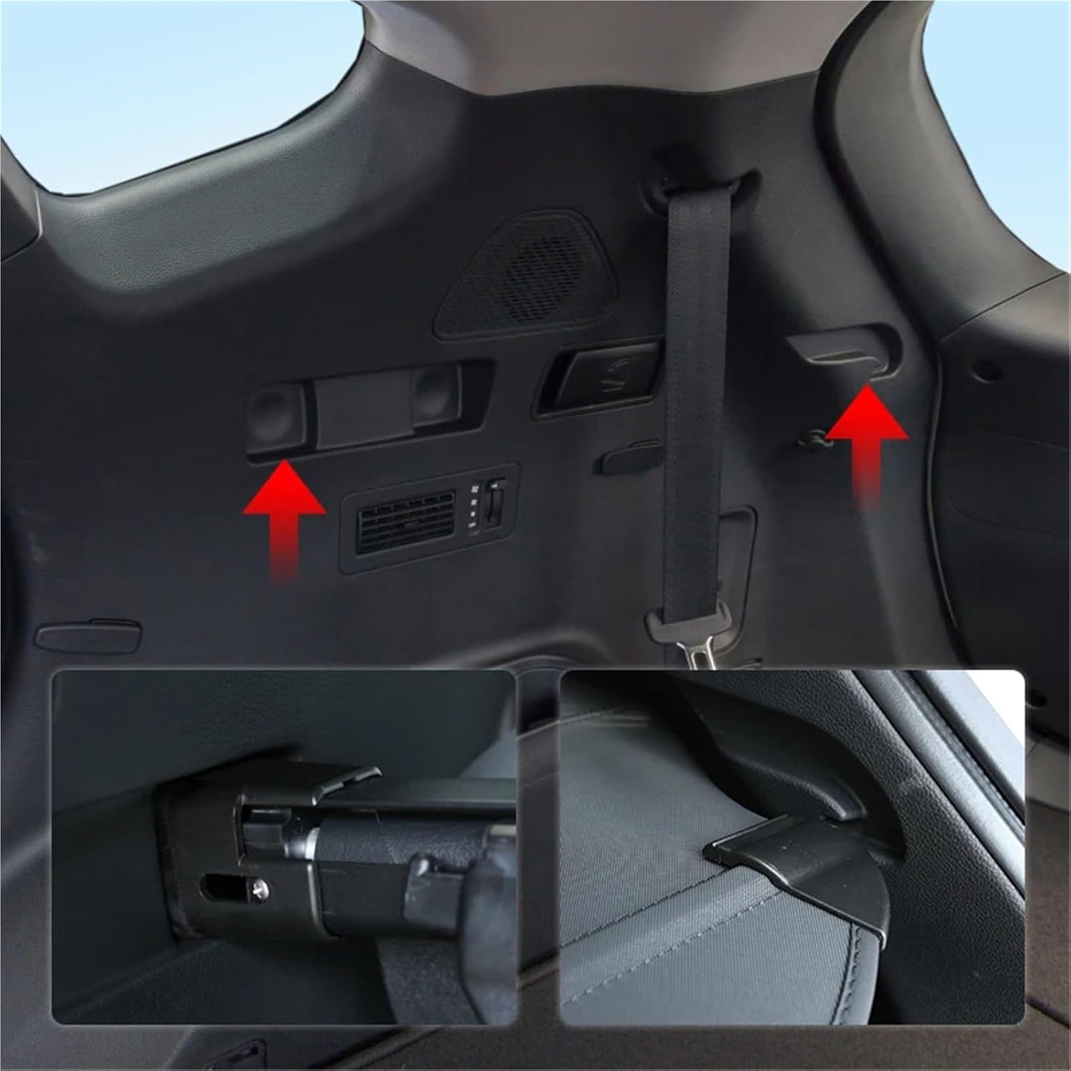 for Hyundai Santa Fe 7 Seats 2013 2014 2015 2016 2017 Retractable Trunk Cargo Cover Shield Privacy Auto Accessories(Leather)