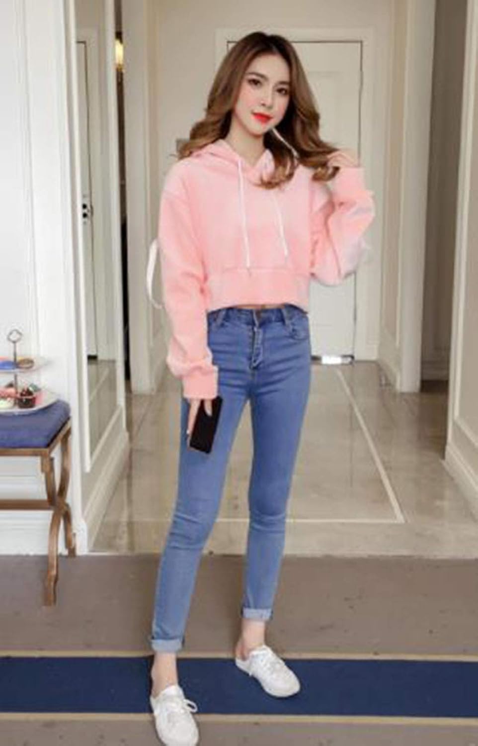 人気ブランドの新作 Alppv レディース パーカー トップス トレーナー ショート丈 長袖 厚手 裏起毛 冬着韓国風 プルオーバー ゆったり おしゃれ シンプル 無地 コート フード付き 可愛い Gts Com Pe