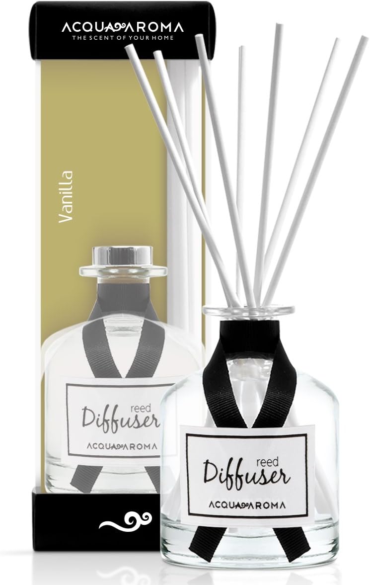 Acqua AromaVanilla Reed Diffuser, Home Fragrance Diffuser, Home Scent, 8.1 FL OZ (240ml)
