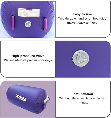 Miniatura 4 de Colchoneta inflable para gimnasia con rodillo de aire, equipo de gimnasia con bomba para entrenamiento de yoga, animadoras, uso doméstico