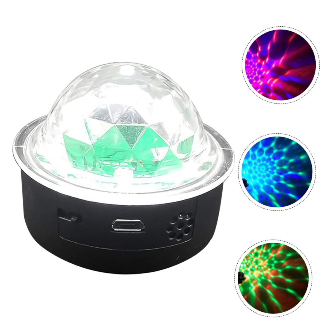 SEWACC Portable Stage Light Voice Activated Disco Ball RGB Crystal Ball Charging