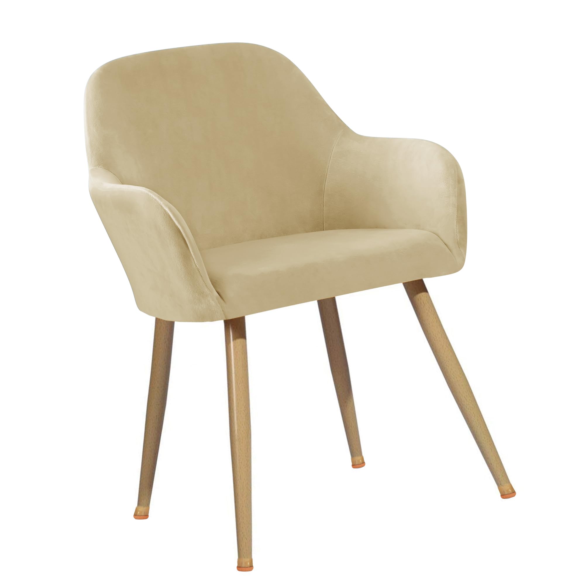 Housse de chaise velours beige extensible lot de 2 4 6 de salle à manger