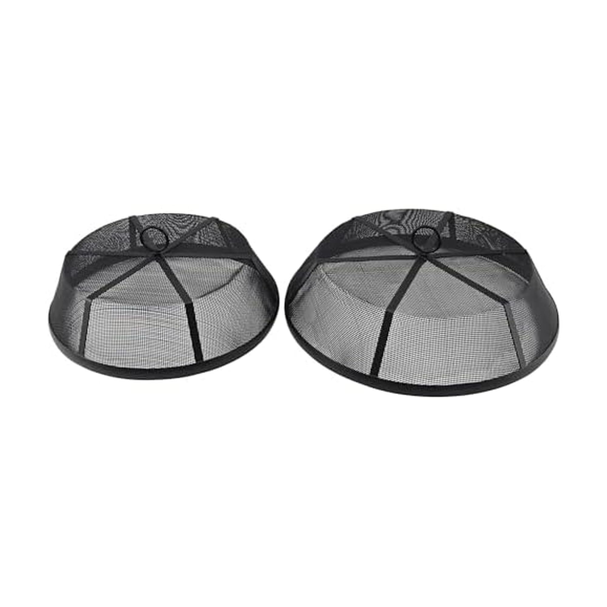 Gourmet Basics by Mikasa Juego de 2 cubiertas de malla metálica para cúpula de alimentos, 12.75 pulgadas, 14.5 pulgadas, color negro