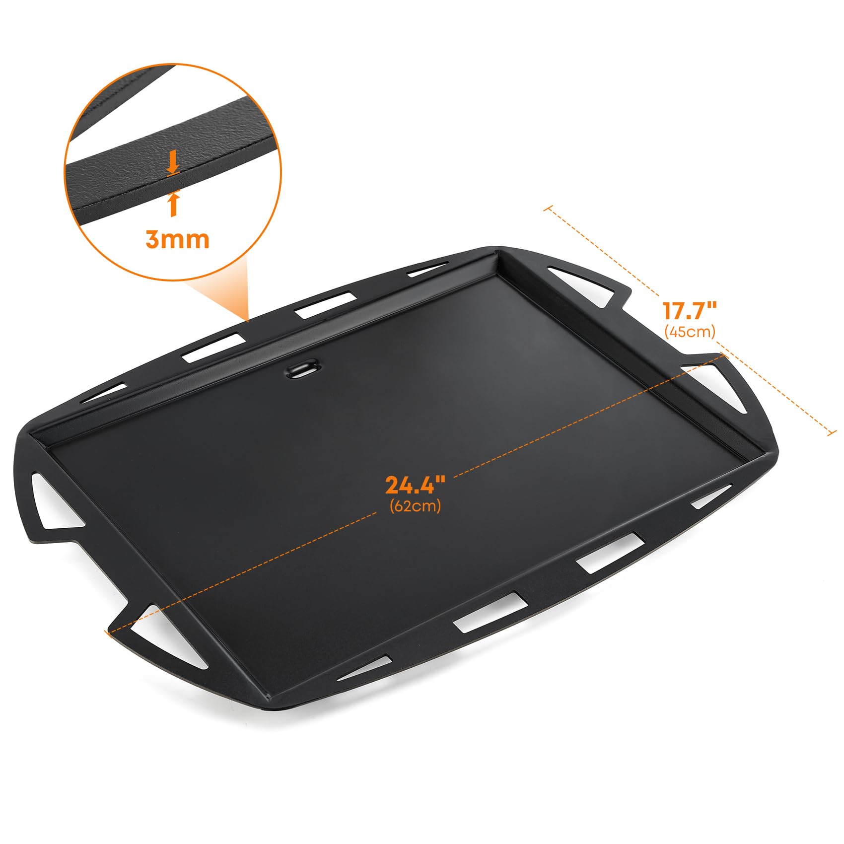 Onlyfire Flat Top Plancha Barbacoa para Parrillas Weber Serie Q300/Q3000, Plancha de Revestimiento Cerámico Antiadherente para Weber Q300 Q320 Q3000 Q3100 Q3200 Parrillas de Gas