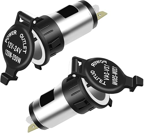 Xafissy - Enchufe para encendedor automático, 2 unidades, 12 V, 120 W, impermeable, para coche, barco, tractor, motocicleta (2)