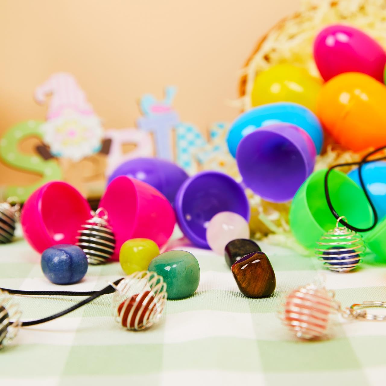 JOYIN Huevos de Pascua con Piedras Preciosas 12 Unidades