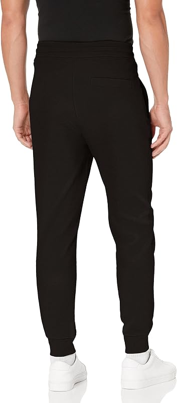 HUGO Boss Mens Regular Fit Square Logo Jersey Drawstring Joggers Sweatpants, Raven Black, X-Large US image 2