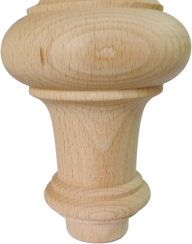 6" Wood Furniture Legs Unfinished Sofa Bun Feet for Cabinet, Chair, Loveseat, Ottoman, Dresser Foot Replacement Set of 4
