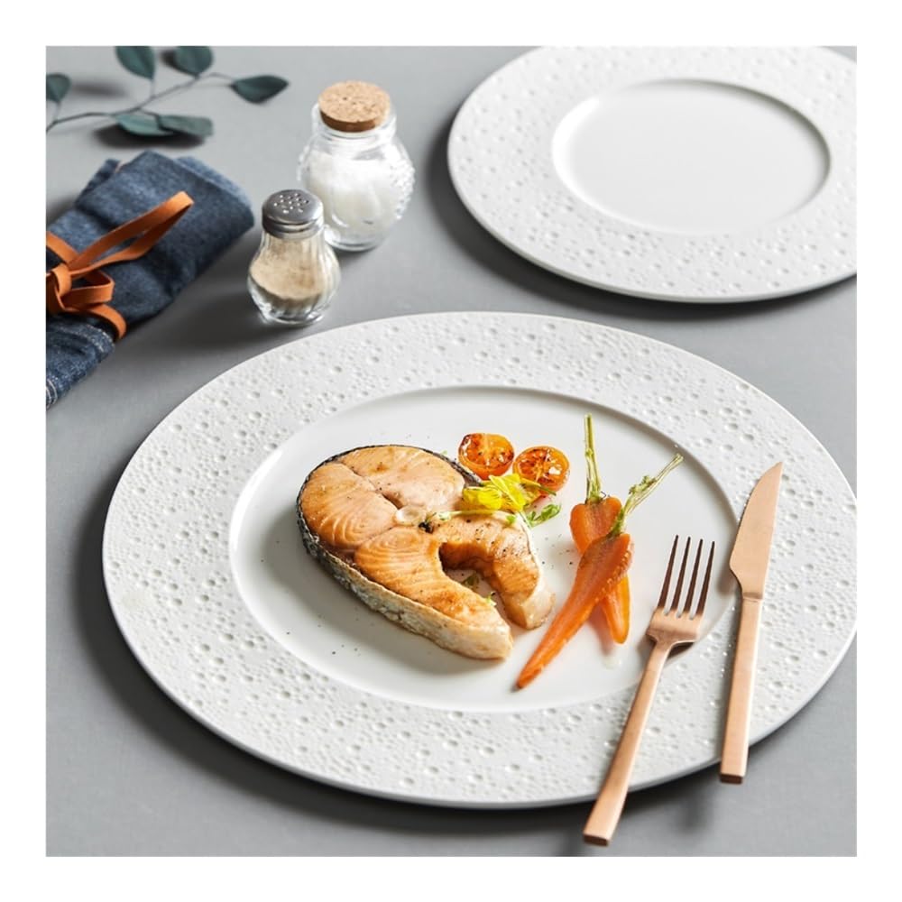 Talerze Obiadowe Białe ceramiczne talerze do steków, talerze zachodnie, makarony, płaskie talerze, talerze restauracyjne i hotelowe, zastawa stołowa(12.5inch)