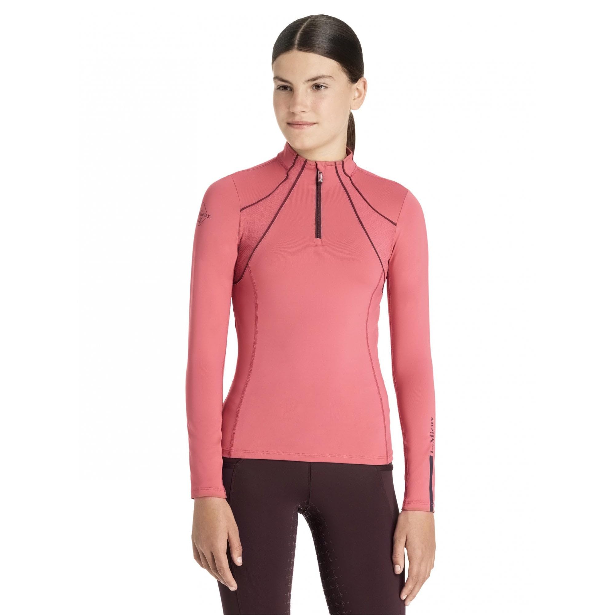 LeMieux Young Rider Mia Mesh Childrens Base Layer - Cranberry