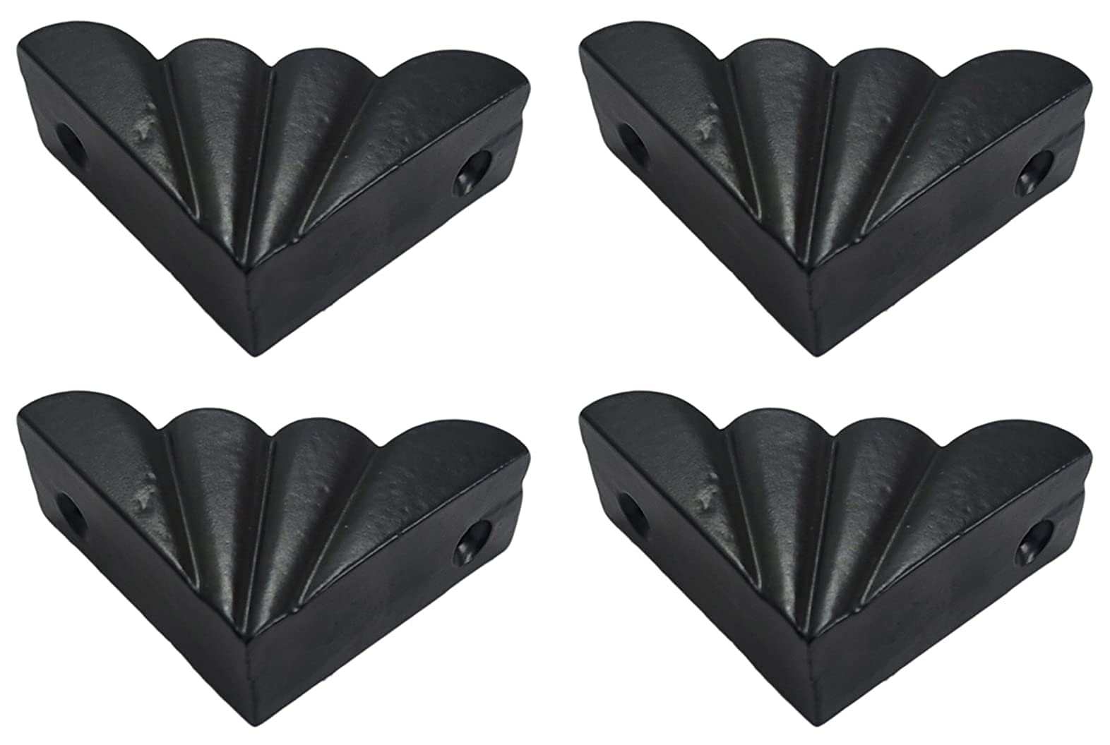 Adonai Hardware 2 Inch"Abi" Antique Iron Table Corner (Supplied as 4 Pieces per Pack) - Matte Black Powder Coated