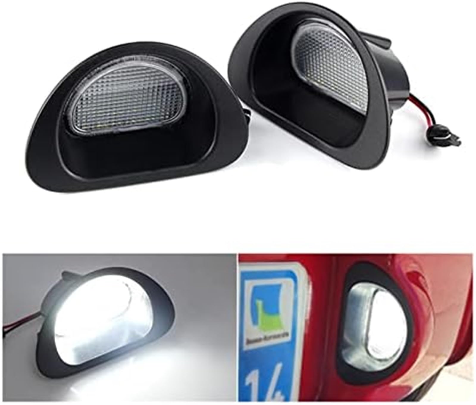 1 Paire de Feux de Plaque d'immatriculation, Accessoires de Voiture, Feux de signalisation arrière, for Citroën C1 MK I 2005-2013, for Peugeot 107 2005-2014 Remplacement de l'ampoule de Plaque