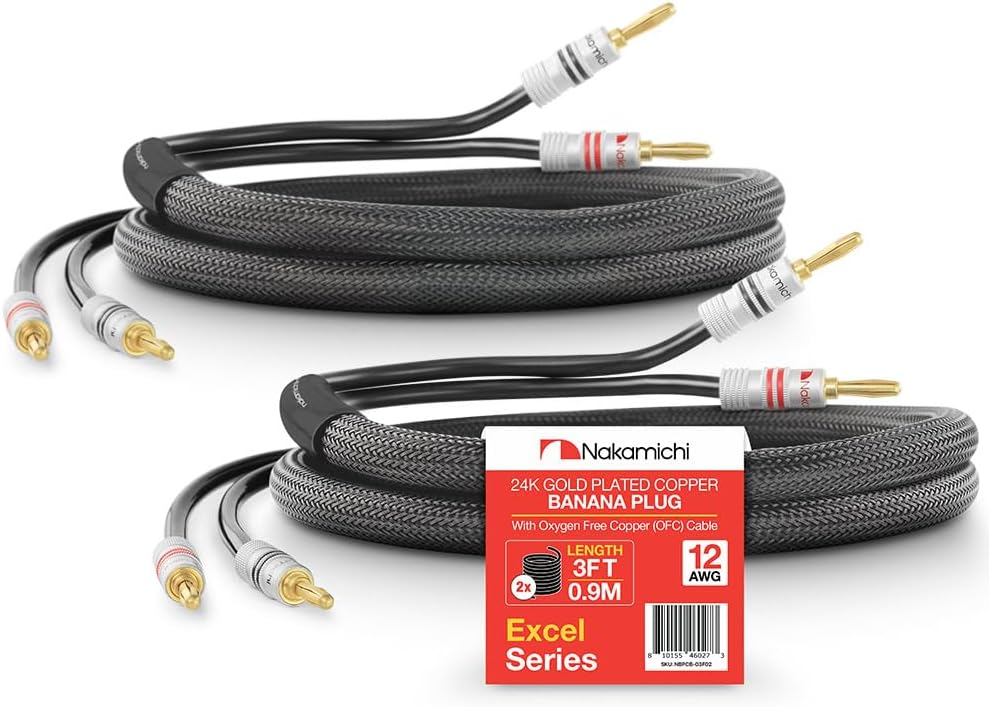 Excel Series Banana Plug With 3-Feet/0.9 Meter OFC Cable