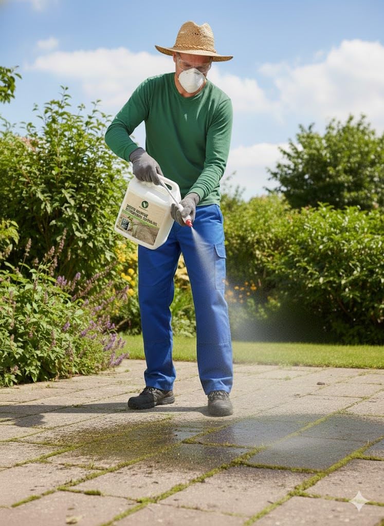 Verde Vivo Green Remover Antimuffa e Antialga, 5 Litri, per Vialetti Marciapiedi e Muri, Liquido Pronto all'Uso, Principio Attivo di Origine Vegetale