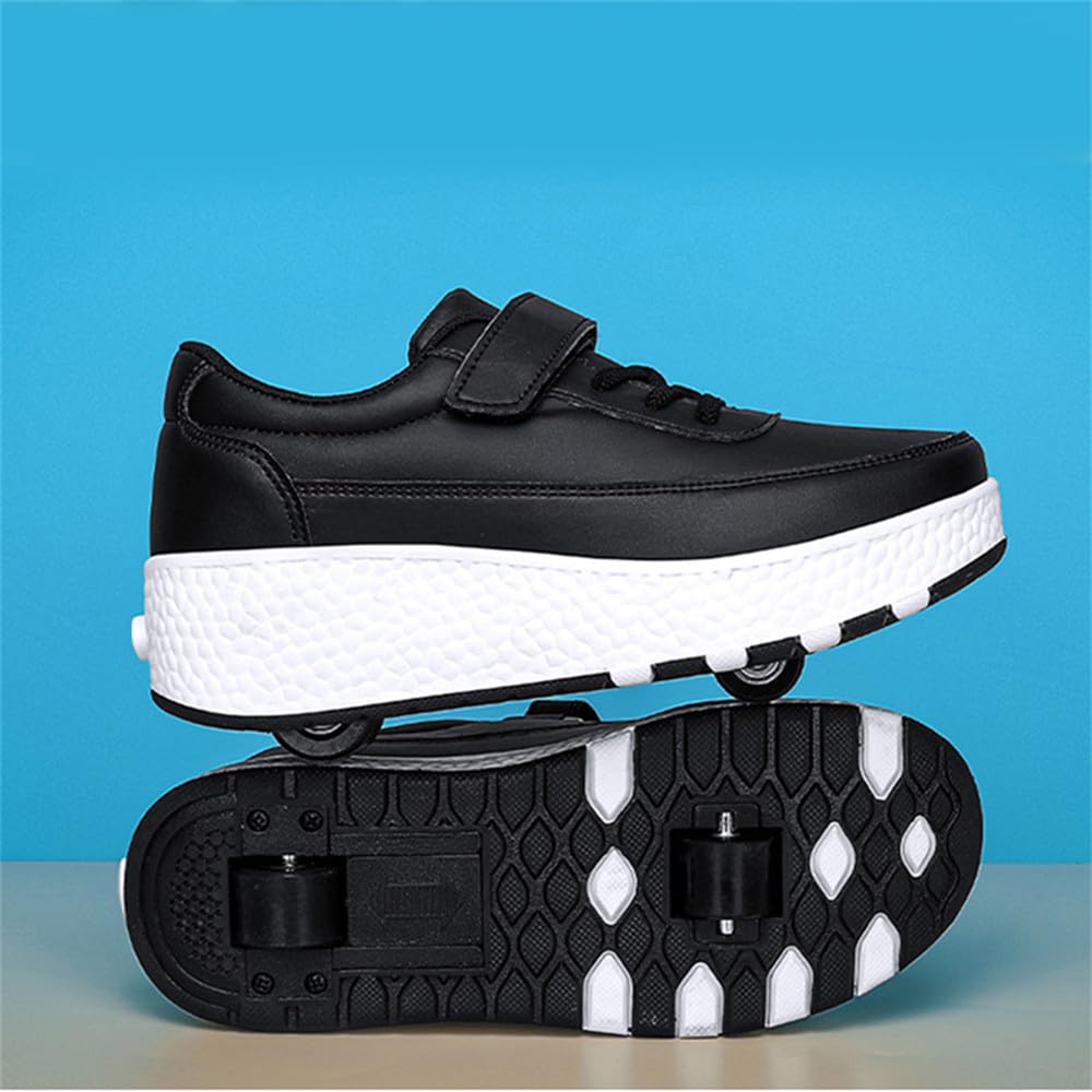 Mateju Enfant Chaussures à roulettes Fille Garçon, 2 en 1 Patins à roulettes Chaussures de Skateboard avec Roues Automatiques Retractable pour Femme Homme Adulte Adolescents 29-43 EU