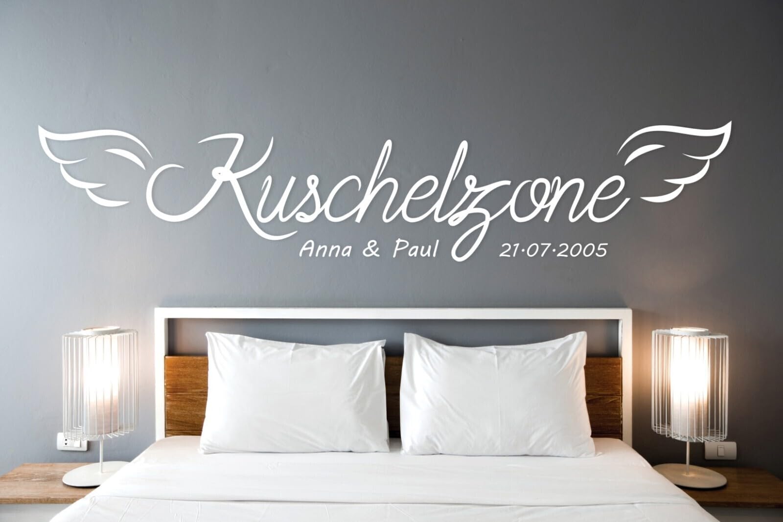 Wand Deko Wohnzimmer Tjapalo® A13 Wandtattoo Kuschelzone Mit Namen, Datum  Und Wandtattoo Schlafzimmer, image size:1600x1067