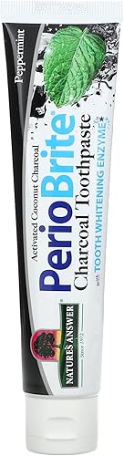 Nature's Answer Periobrite Pasta de dientes de carbón activado | Blanqueamiento dental, eliminación de placa, removedor de manchas con sabor a menta