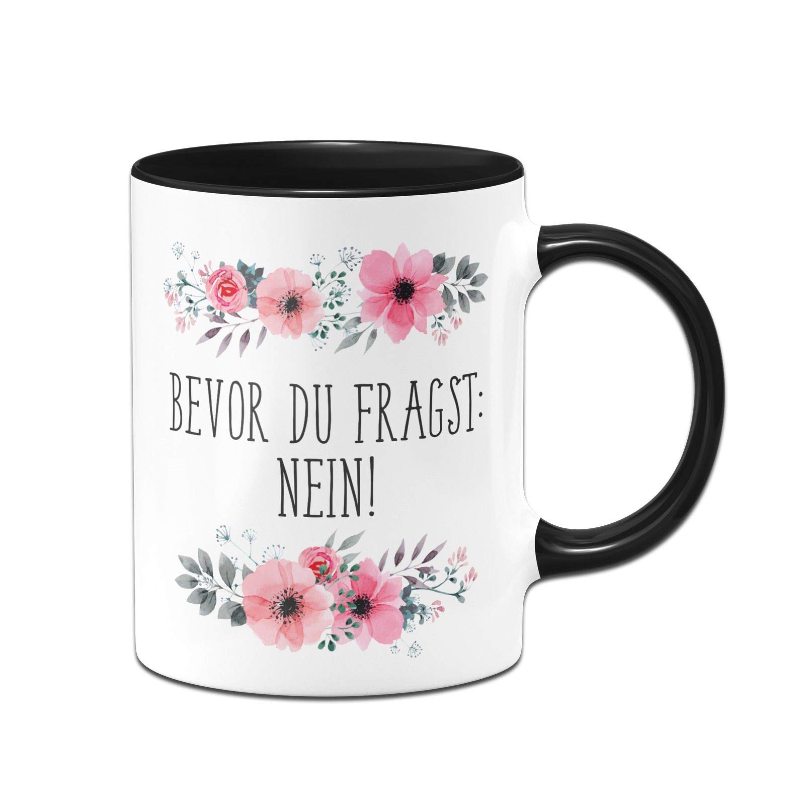 Tasse Mit Spruch „Für Pillepalle Bin Ich Nicht Zuständig“ – Beidseitig Bedruckt, Spülmaschinenfest, 330 Ml (Rosa Blumig)