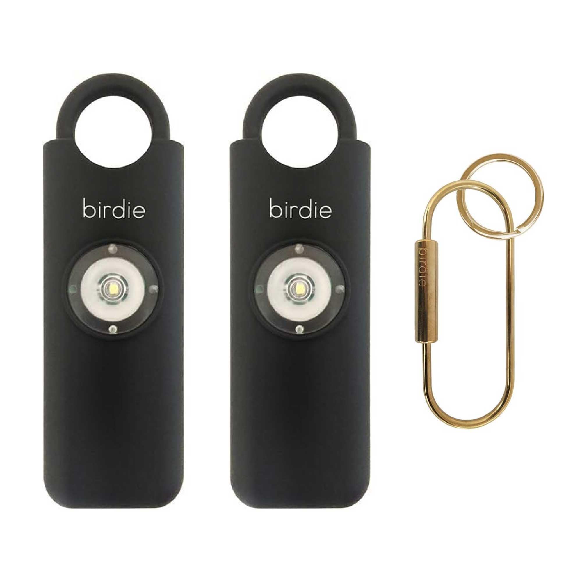 She’s Birdie–The Original Personal Safety Alarm for Women by Women–130dB Siren, Strobe Light and Key Chain in 8 Pop Colors (Charcoal, 2 Pack)