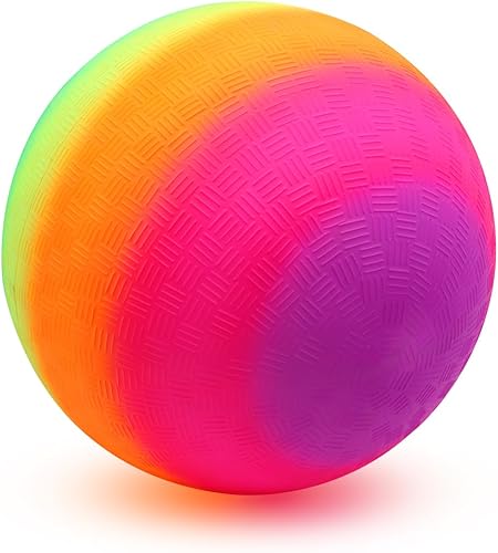 Zantrech Pelota de parque infantil, Kickball, Dodgeball, bola de juego arcoíris de 8.5 pulgadas para niños y adultos (1 unidad)