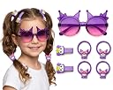 Plutify hair accessories for kids girls | Sunglasses with Hair Accessories Set for Girls - Girl Sunglasses, Bow Clips, Hair Clips | Goggles with Hair Clips and Rubber Bands | Birthday Gift for Girls gallery image