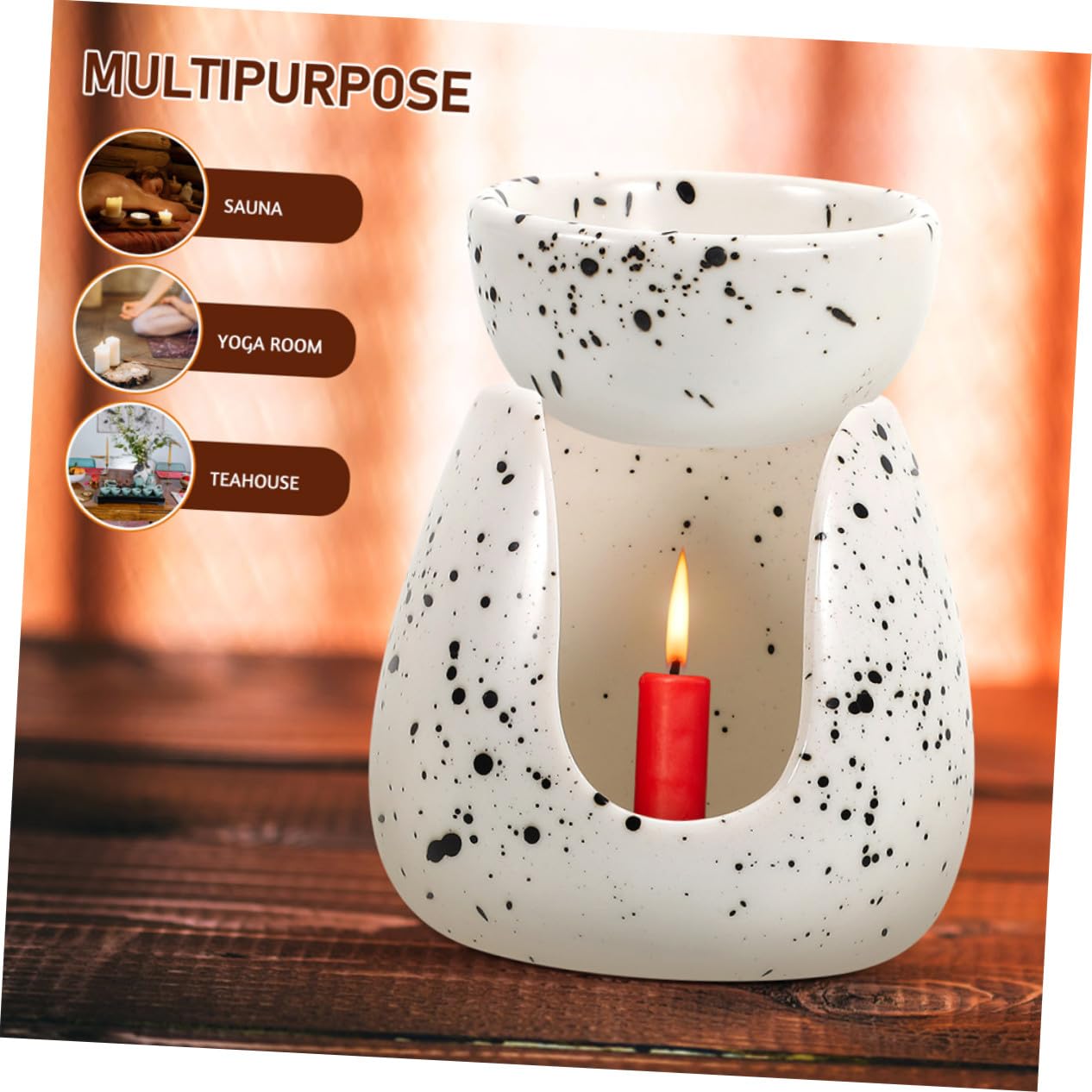 Zerodeko 2piezas Quemador de Aroma de Cerámica Difusor de Aceites Esenciales para Dormitorio Sala de Estar Calentador de Cera para Ambiente Diseño Nórdico