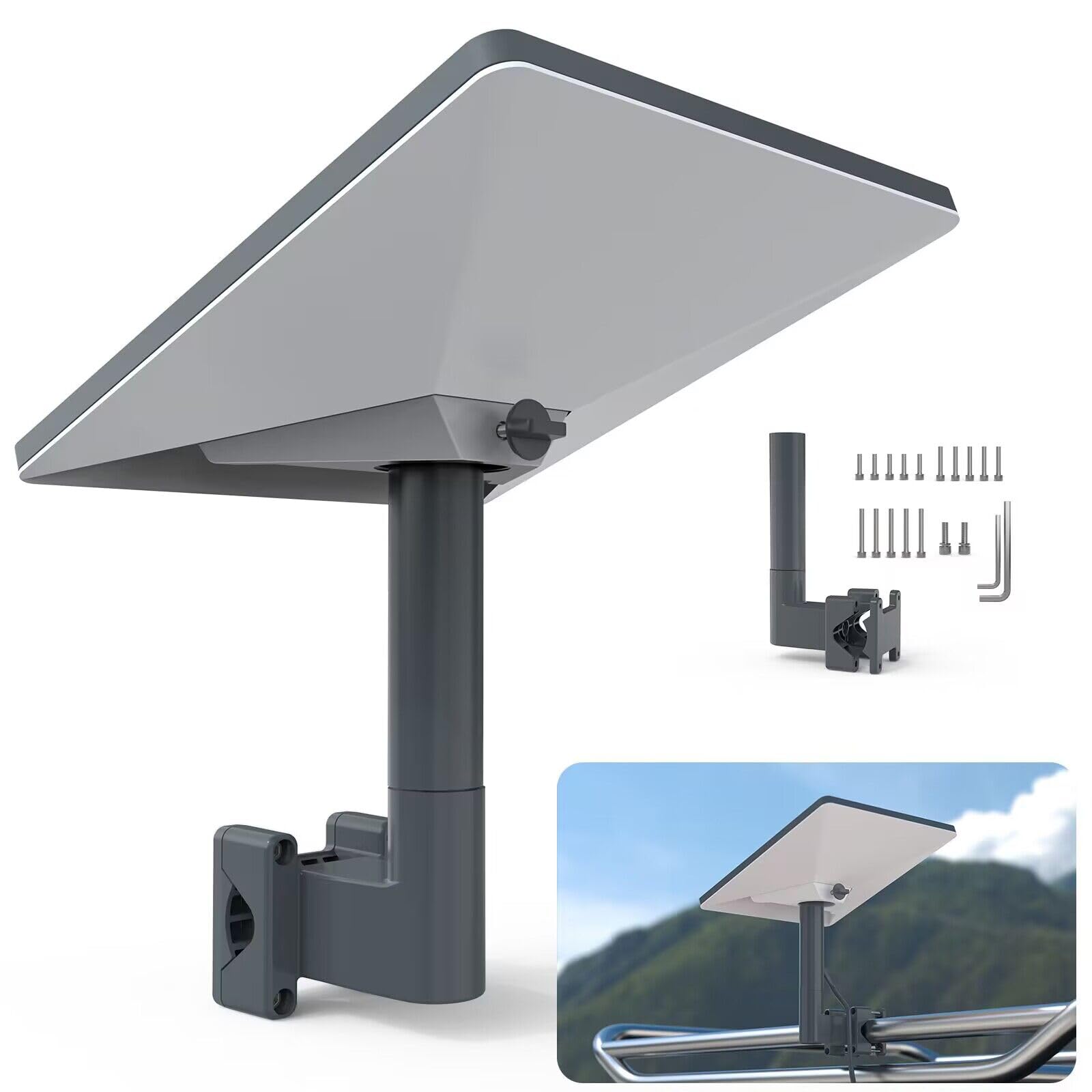 Starlink Mini Mount, RV Ladder Mount for Starlink Mini, Aluminum Alloy Starlink Kit with Installation Range 0.8-1.97” Pipe Adapter for RV/Ladder/Pole/Rack/Roof Starlink Mini Accessories