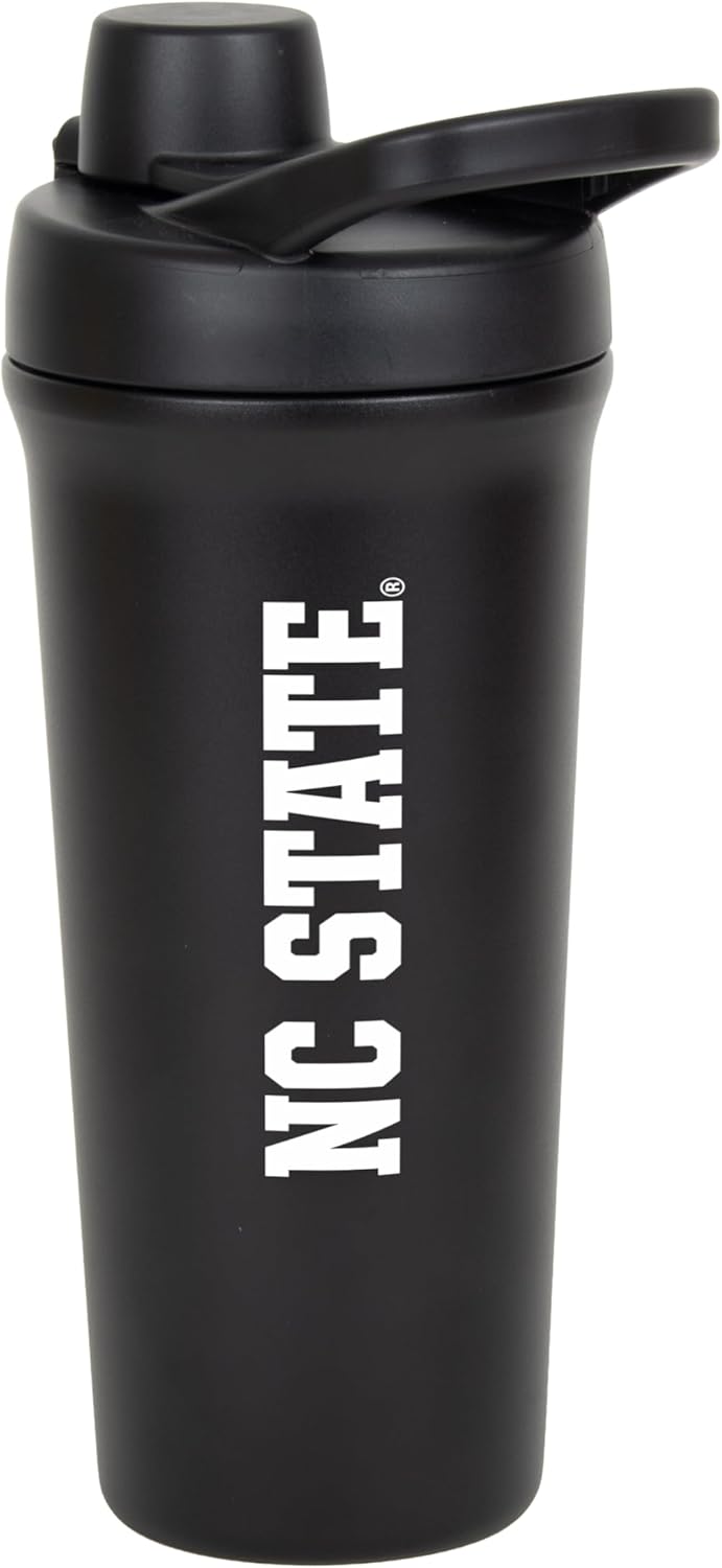 FANMATS NCAA 26 oz Stainless Steel Shaker Bottle — Leak-Resistant Flip-Top Lid | Sleek Team Design | Built-In Mixing Screen