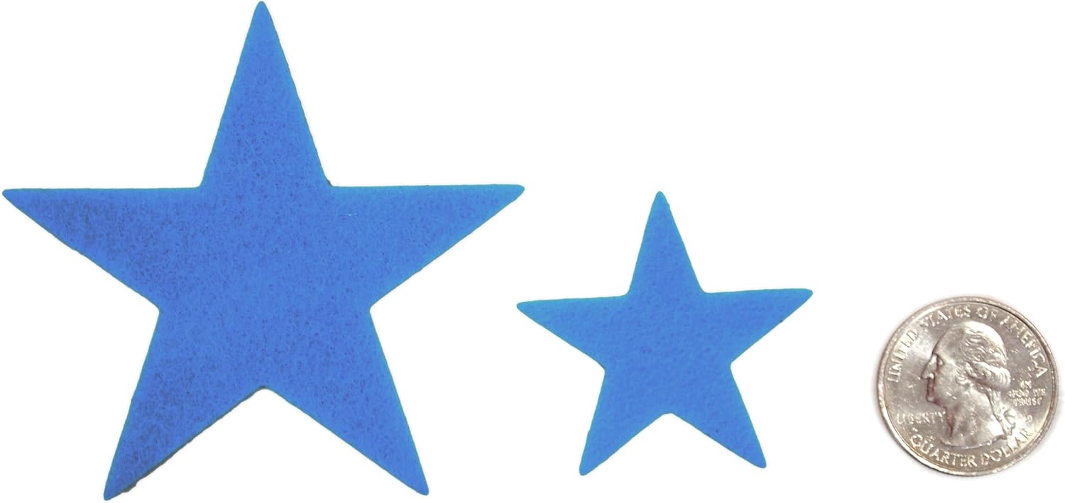 Playfully Ever After 1.5 and 3 inch Combo Size Felt Star Stickers 46pc (Red, White, & Blue)