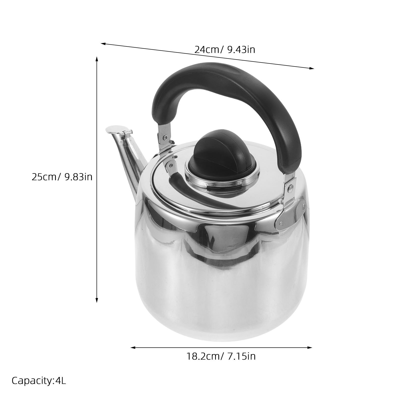 Hervidor Silbante de Acero Inoxidable de 4 L para Estufa