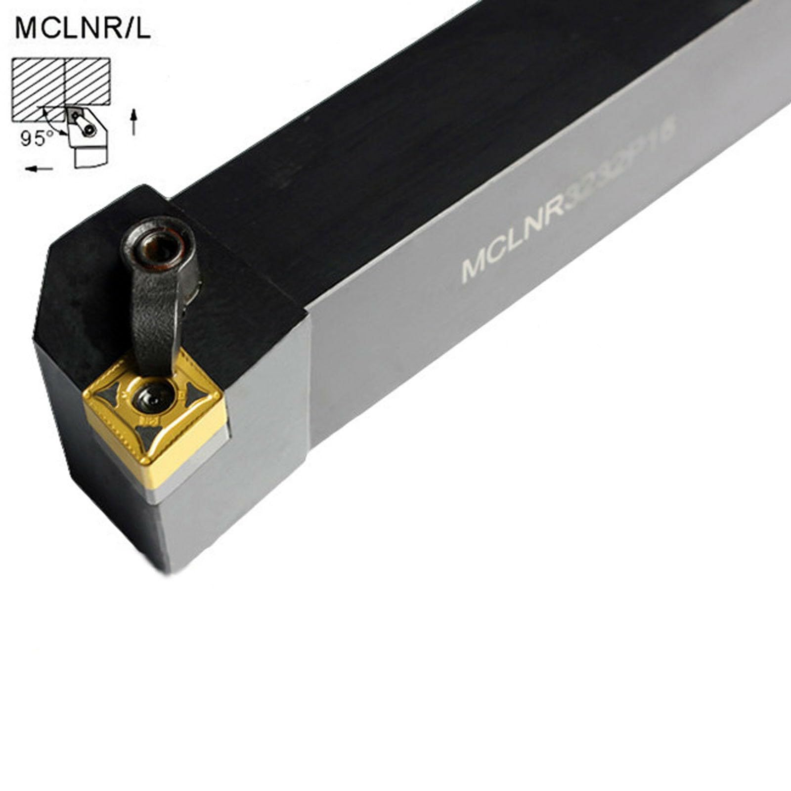 Soporte externo para herramientas de torneado MCLNR2020K12 20 x 20 x 125 mm para CNMG1204