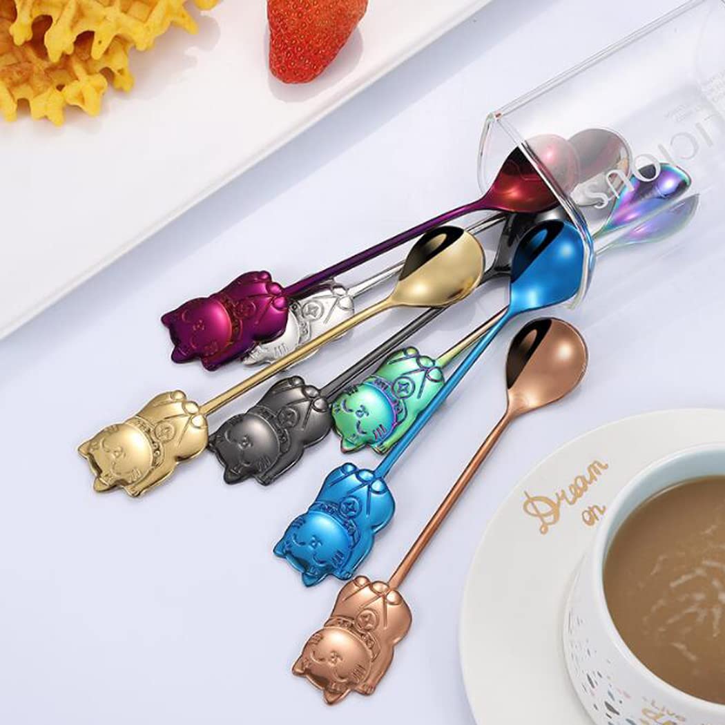 Lot De 7 Cuillères à Café Colorées En Acier Inoxyd... - Grandado