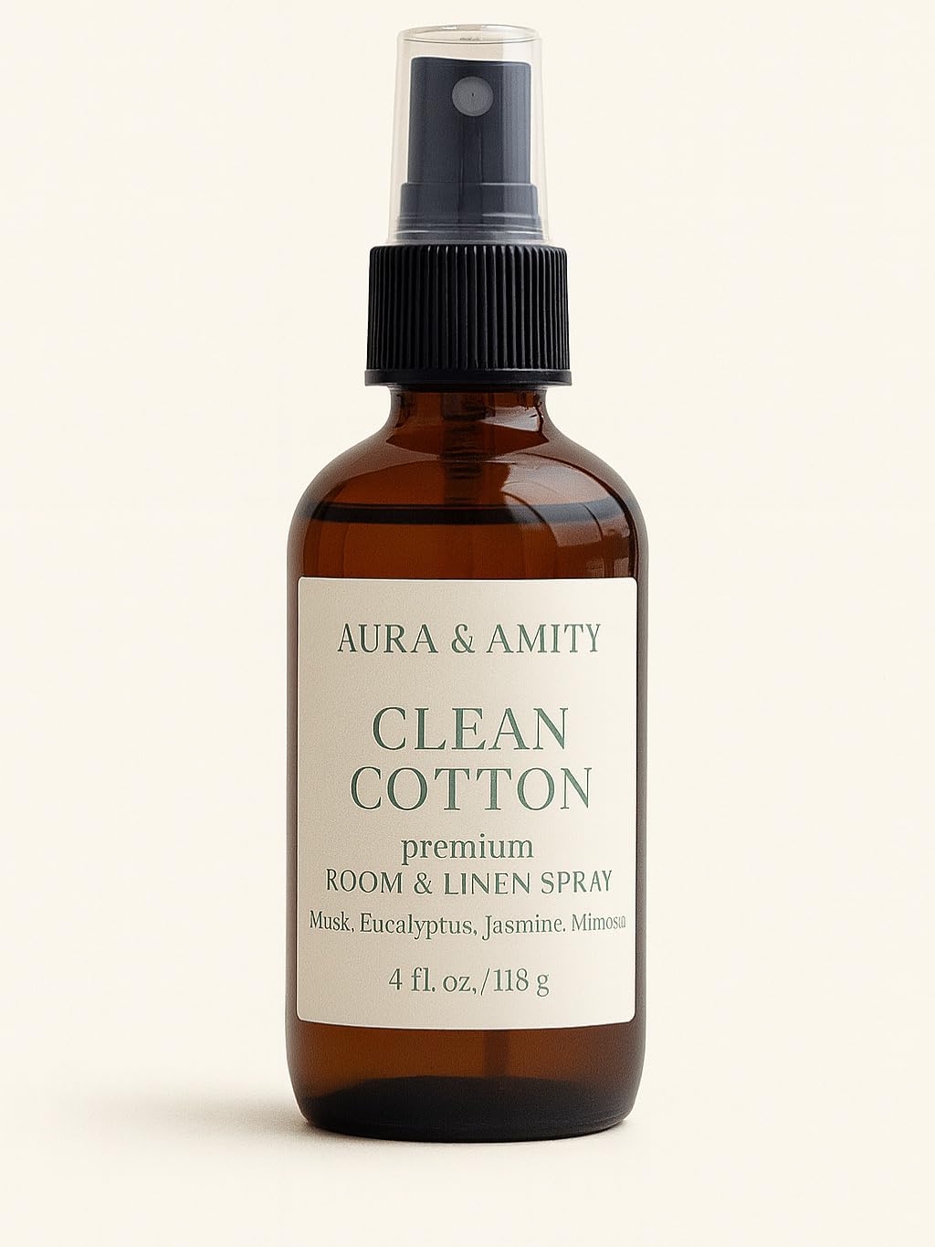 Aura &amp; Amity Premium Room &amp; Linen Spray – Handmade Luxury Fabric &amp; Home Fragrance Mist, Long-Lasting &amp; Eco-Friendly (Clean Cotton)