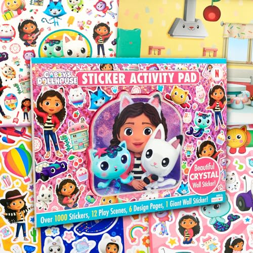 Gabbys Dollhouse Stickers Activity Pad - 1000+ Sticker Book Bundle 11x14