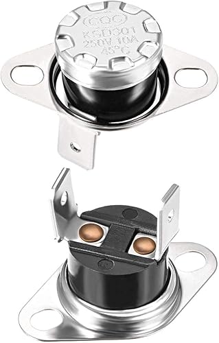 Miniatura 33 de uxcell KSD301 Termostato 284.0 °F/284°F 10A N.C Ajustar interruptor de temperatura de disco rápido para microondas, horno, cafetera 2 piezas