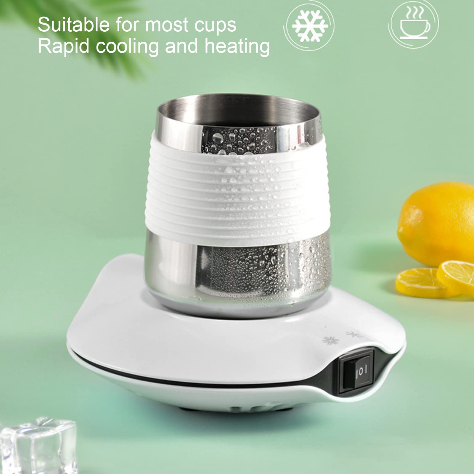 Calentadores de café Inteligentes Calentador de Tazas Calentador de Bebidas eléctrico Almohadilla térmica de refrigeración alimentada por USB para café té Taza de Leche ABS Blanco