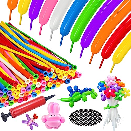 Kawkalsh 150Pcs 260 Long Balloons With Pump, Colors Balloons Animal Kit Premium Latex Twisting Modeling Balloon For Birthday Wedding Festival Party Decorations #TOP2