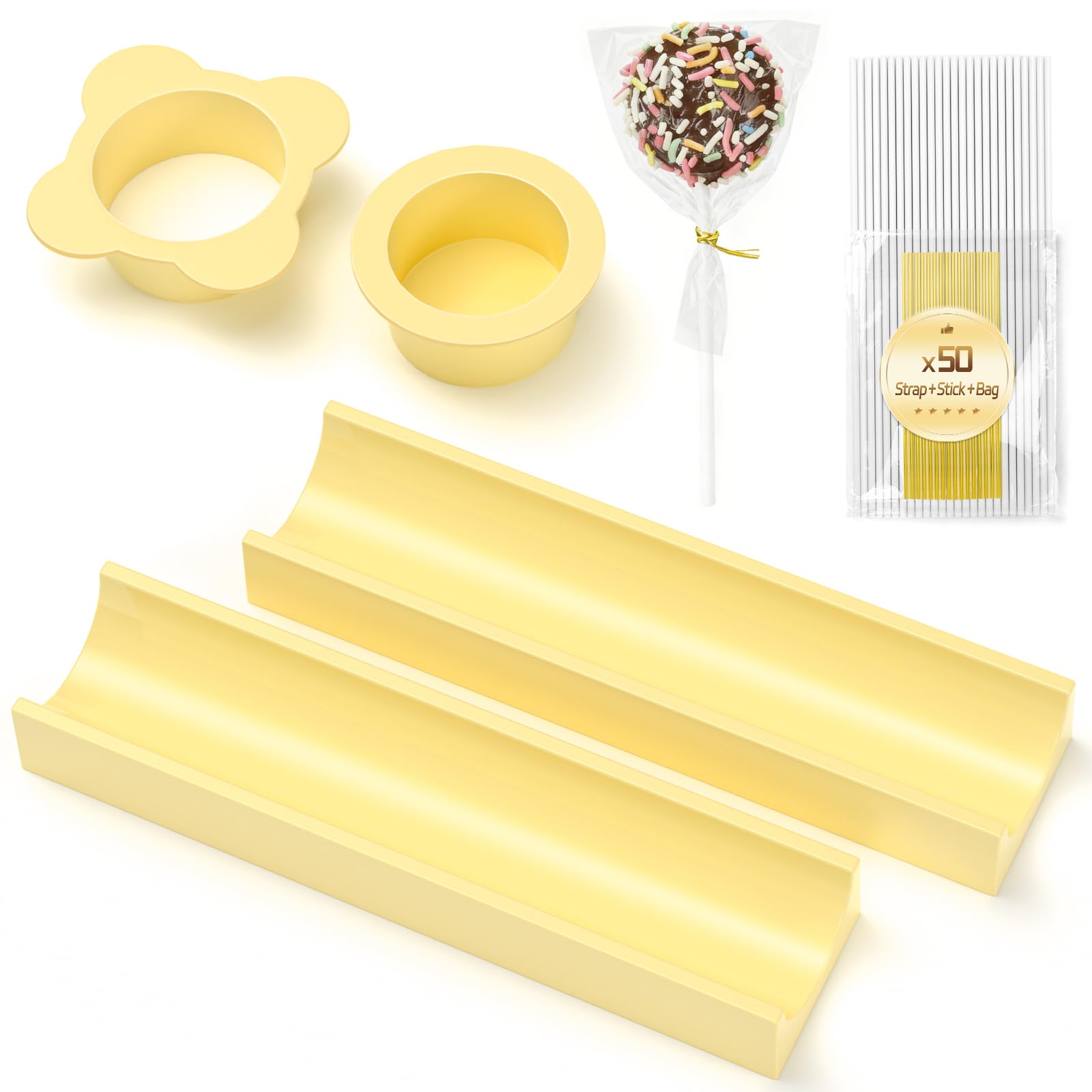 Round Cake Pop Mold Set - 50 Sticks & Bags -10 Round Cake Pop Mold Set - 50 Sticks & Bags -10