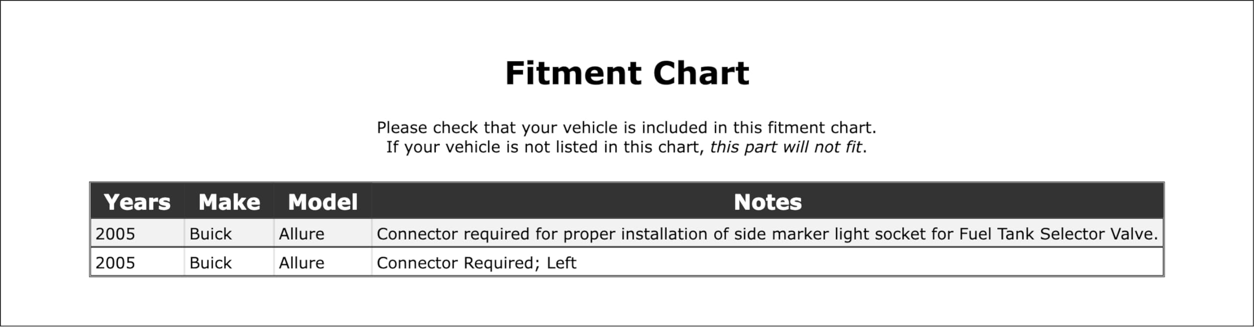 Left Parking Light Bulb Socket Compatible With Buick Allure 2005 P-2585813