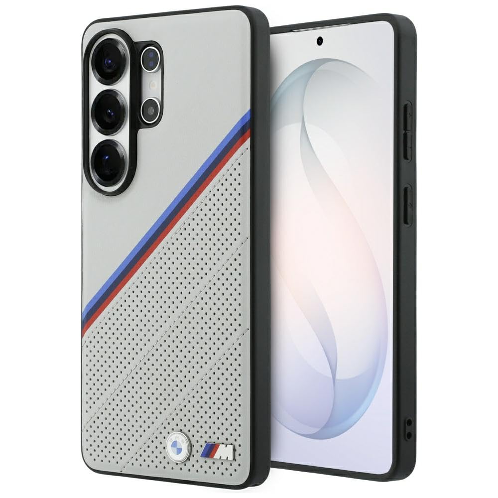 CG MOBILE BMW Coque en métal tricolore compatible avec MagSafe pour Samsung Galaxy S26 Ultra (gris)