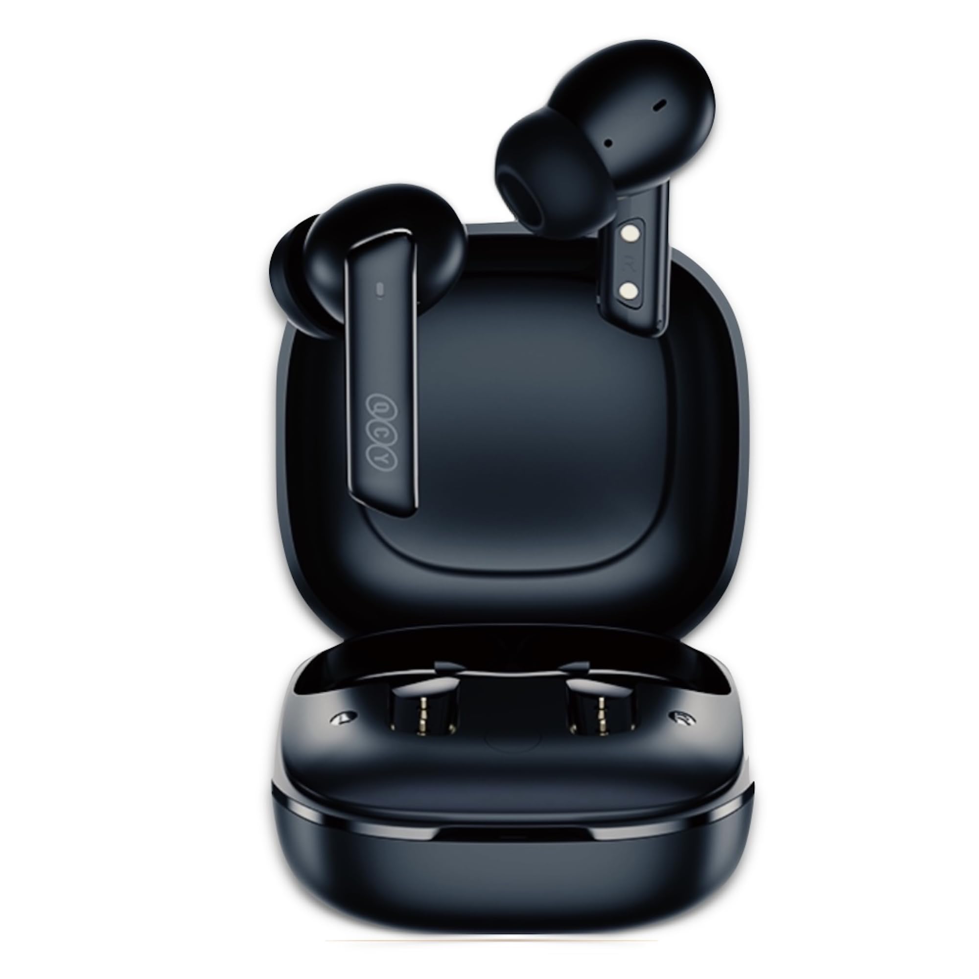 QCY HT05 |True Wireless in Ear Earbuds| 6-Mic Design ANC + ENC | Playback Up to 30hr | 10 mm Graphene Drivers | AAC HD Audio Codec | IPX5 | 3D Sound, Voice Assistant | Touch Control | Black