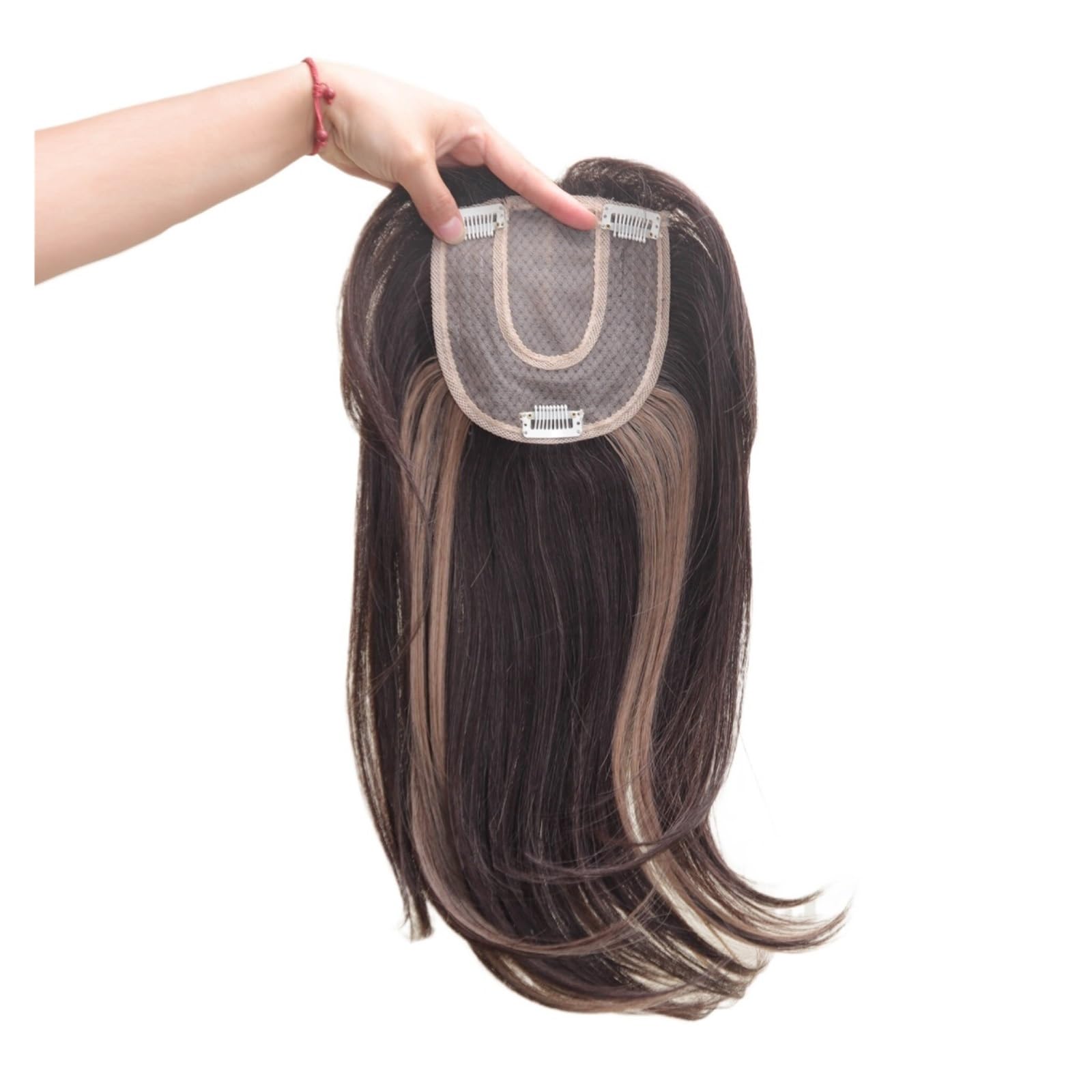 LIBANGRONG-888 Wigs Wig Women's Dyed Gradient Top With Bangs In The Middle Of The Eight Characters Natural wig