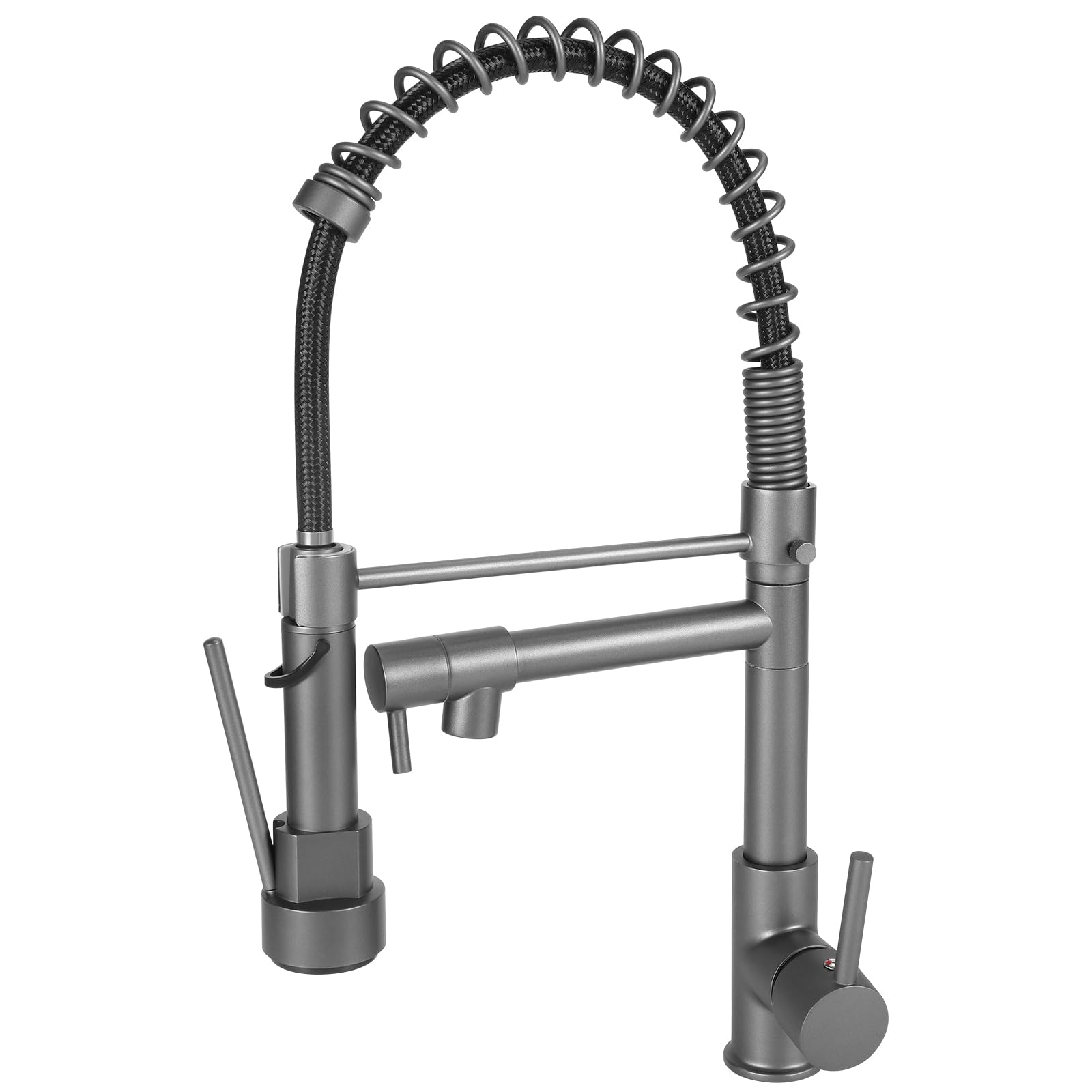 EGTink Kitchen Sink Mixer Tap, 360° Swivel, 2 Spray Modes, Grey
