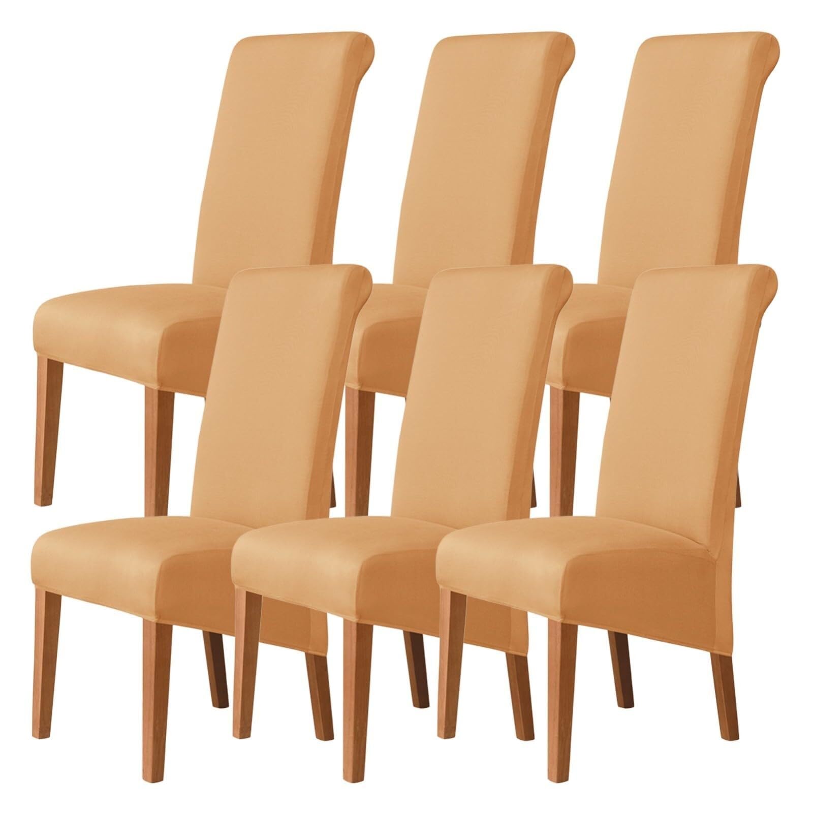 NMVAWIPT Stretch High-Back Dining Chair Covers, Removable Washable Protectors With Elastic Bottom, For Home, Restaurant, Banquet(#5,6Pcs)
