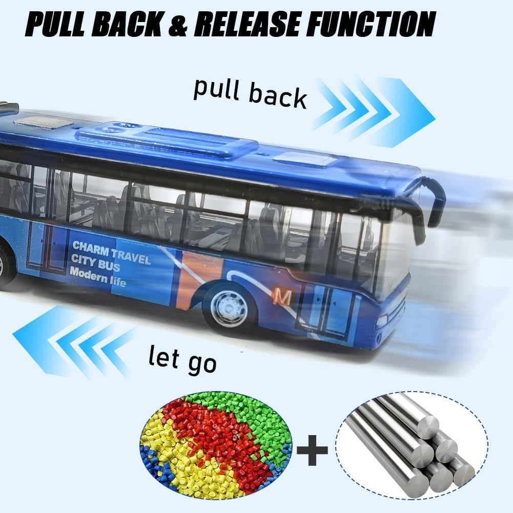 DVSWDMA Bus Toy for Boys and Girls City Sightseeing Tour School Bus - Image 4