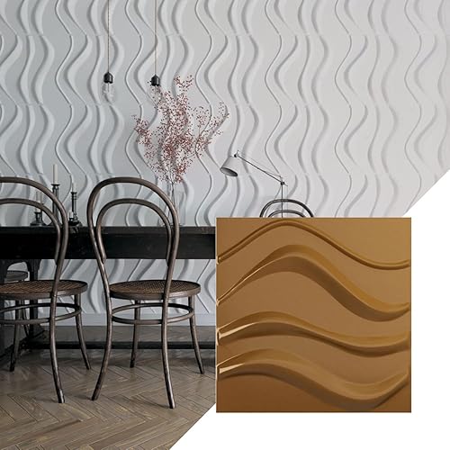 Ekena Millwork Panel de pared decorativo 3D EnduraWall de 19 58 pulgadas de ancho x 19 58 pulgadas de alto, dorado vintage (cubre 2.67 pies