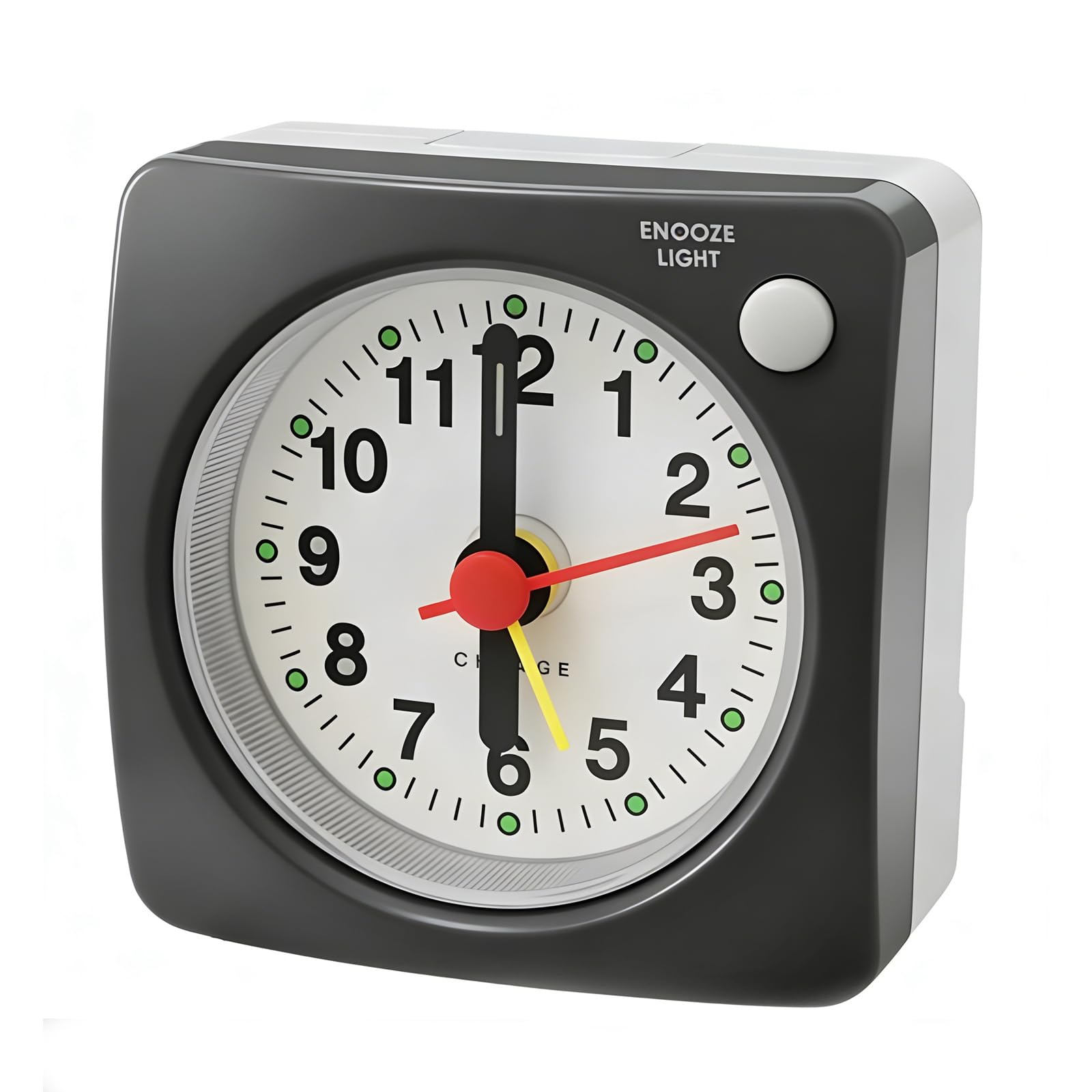 Wvbzf Travel Clock with Illuminated Display, Small Alarm Clock for Office Use, Portable Timekeeping Device Travel Alarm Clock, Alarm Clocks Bedside for Heavy Sleepers(Grey)